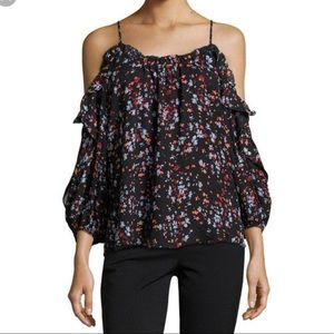 Parker floral cold shoulder top. Worn once XS